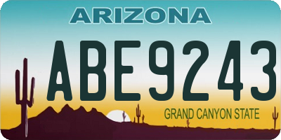 AZ license plate ABE9243