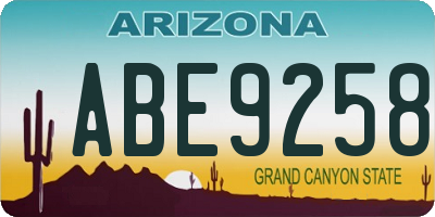 AZ license plate ABE9258