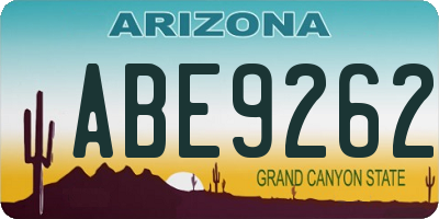 AZ license plate ABE9262