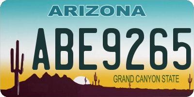 AZ license plate ABE9265