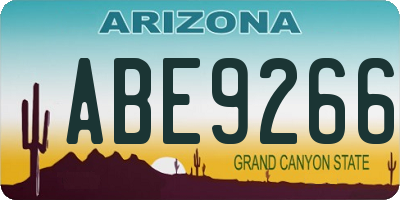 AZ license plate ABE9266