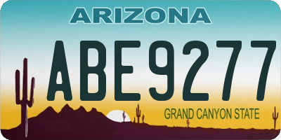 AZ license plate ABE9277
