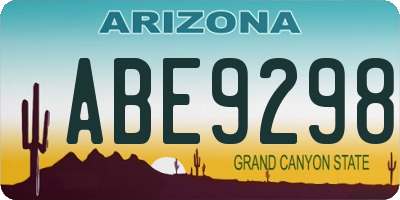 AZ license plate ABE9298