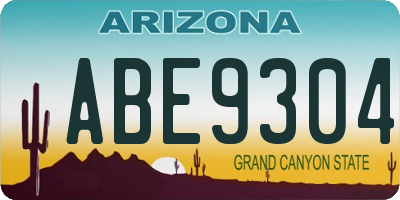 AZ license plate ABE9304