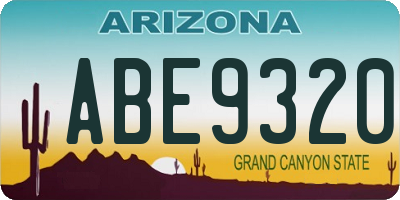 AZ license plate ABE9320
