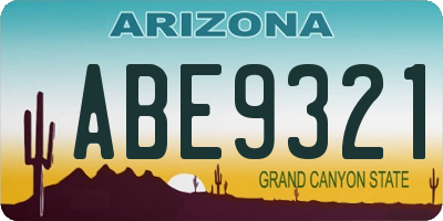 AZ license plate ABE9321