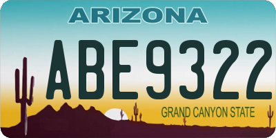 AZ license plate ABE9322