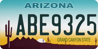 AZ license plate ABE9325
