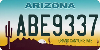 AZ license plate ABE9337