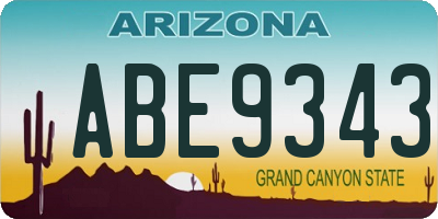 AZ license plate ABE9343