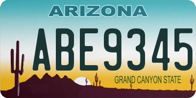 AZ license plate ABE9345