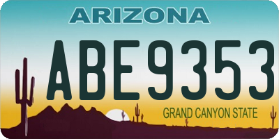 AZ license plate ABE9353