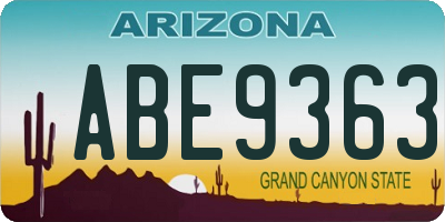 AZ license plate ABE9363