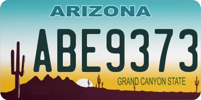 AZ license plate ABE9373