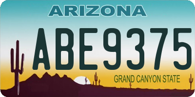 AZ license plate ABE9375
