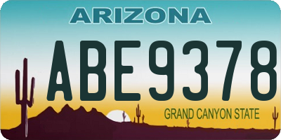 AZ license plate ABE9378