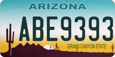 AZ license plate ABE9393
