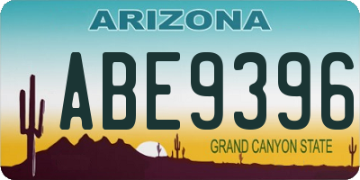 AZ license plate ABE9396