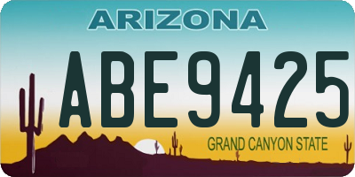 AZ license plate ABE9425