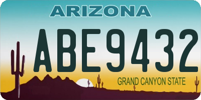 AZ license plate ABE9432