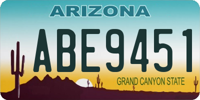 AZ license plate ABE9451