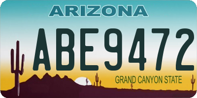 AZ license plate ABE9472