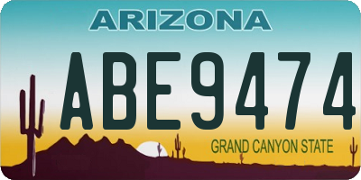 AZ license plate ABE9474
