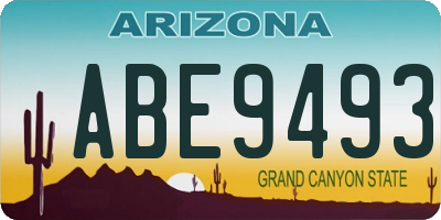 AZ license plate ABE9493