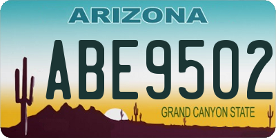 AZ license plate ABE9502
