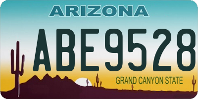AZ license plate ABE9528