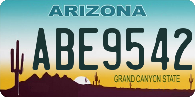 AZ license plate ABE9542