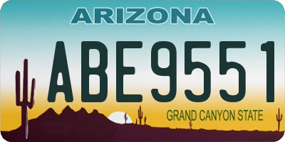 AZ license plate ABE9551