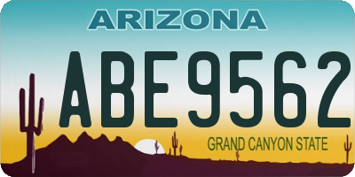 AZ license plate ABE9562