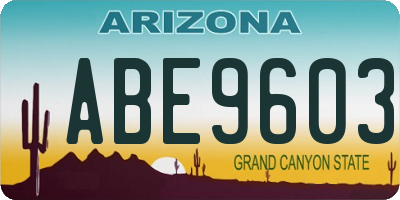 AZ license plate ABE9603