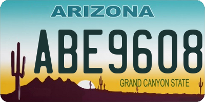 AZ license plate ABE9608