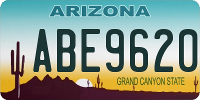 AZ license plate ABE9620