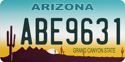 AZ license plate ABE9631