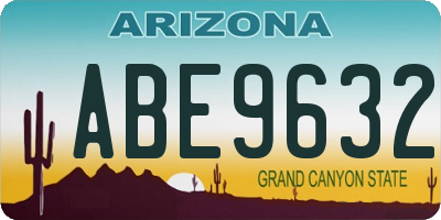 AZ license plate ABE9632