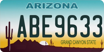AZ license plate ABE9633