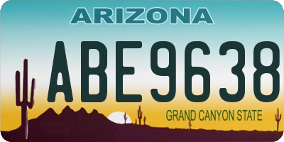 AZ license plate ABE9638