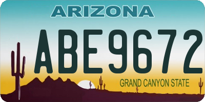 AZ license plate ABE9672