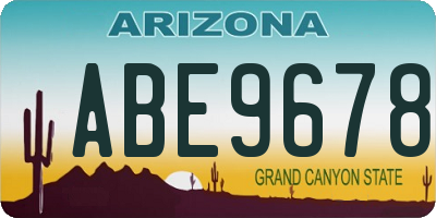 AZ license plate ABE9678