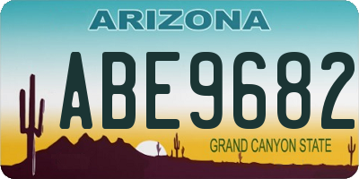 AZ license plate ABE9682