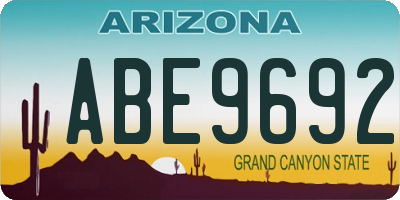 AZ license plate ABE9692