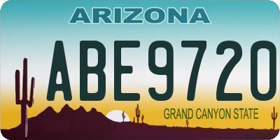 AZ license plate ABE9720