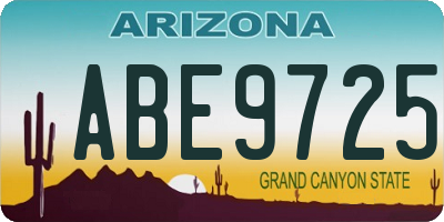 AZ license plate ABE9725