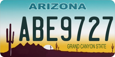 AZ license plate ABE9727