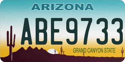 AZ license plate ABE9733