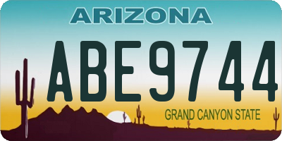 AZ license plate ABE9744