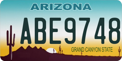AZ license plate ABE9748